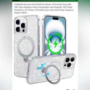 CASEKOO Genuine Pearl Shell for iPhone 16 Pro Max Case